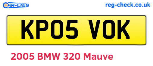 KP05VOK are the vehicle registration plates.