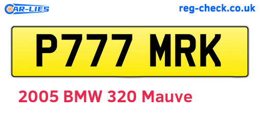 P777MRK are the vehicle registration plates.