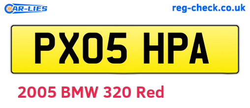 PX05HPA are the vehicle registration plates.