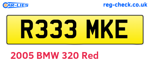 R333MKE are the vehicle registration plates.