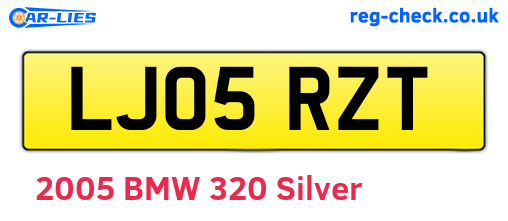LJ05RZT are the vehicle registration plates.