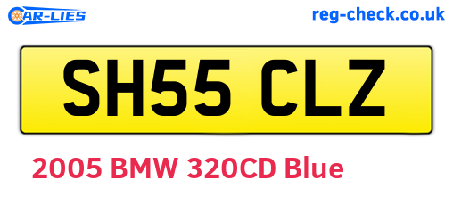 SH55CLZ are the vehicle registration plates.