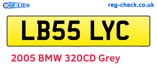 LB55LYC are the vehicle registration plates.