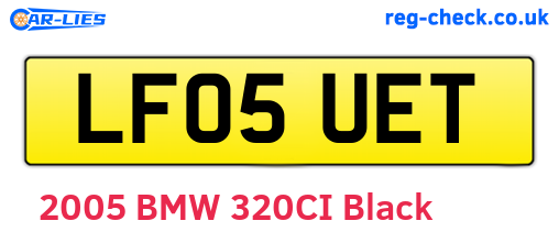 LF05UET are the vehicle registration plates.