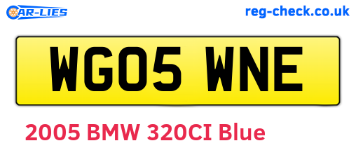 WG05WNE are the vehicle registration plates.