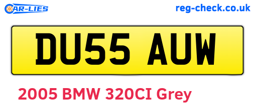 DU55AUW are the vehicle registration plates.