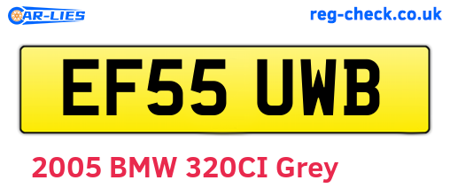 EF55UWB are the vehicle registration plates.