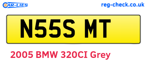 N55SMT are the vehicle registration plates.