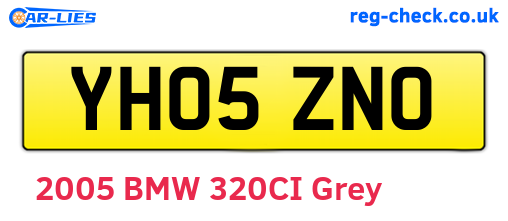 YH05ZNO are the vehicle registration plates.