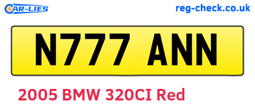 N777ANN are the vehicle registration plates.