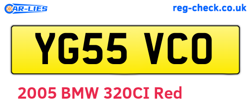 YG55VCO are the vehicle registration plates.