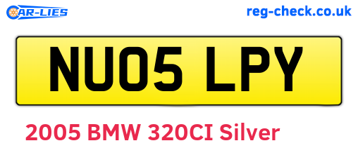 NU05LPY are the vehicle registration plates.