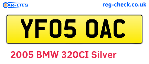 YF05OAC are the vehicle registration plates.