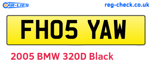 FH05YAW are the vehicle registration plates.
