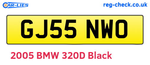 GJ55NWO are the vehicle registration plates.