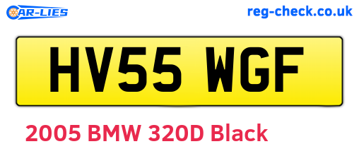 HV55WGF are the vehicle registration plates.