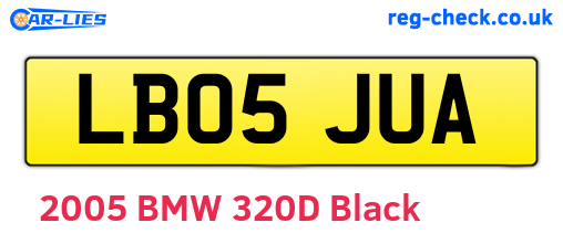 LB05JUA are the vehicle registration plates.