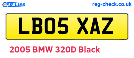LB05XAZ are the vehicle registration plates.