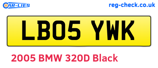 LB05YWK are the vehicle registration plates.