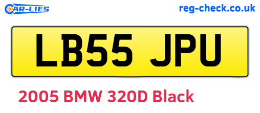 LB55JPU are the vehicle registration plates.
