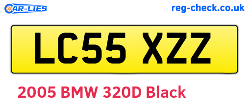 LC55XZZ are the vehicle registration plates.