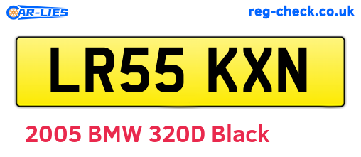 LR55KXN are the vehicle registration plates.