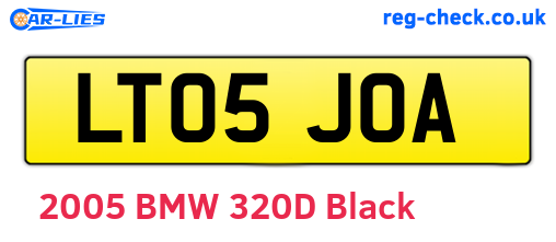 LT05JOA are the vehicle registration plates.