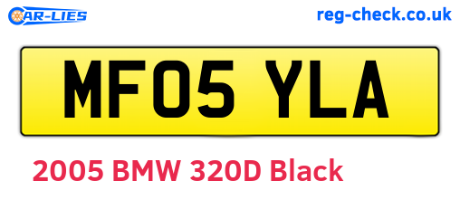 MF05YLA are the vehicle registration plates.