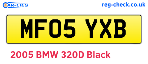 MF05YXB are the vehicle registration plates.