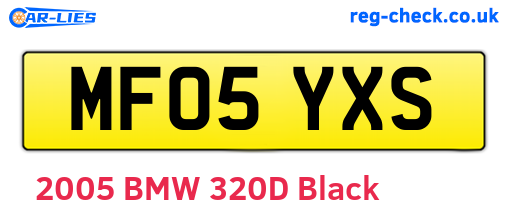 MF05YXS are the vehicle registration plates.