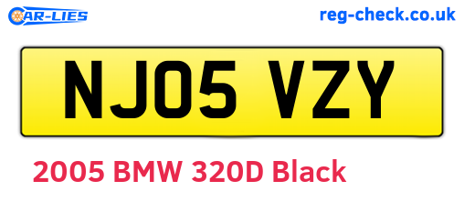 NJ05VZY are the vehicle registration plates.