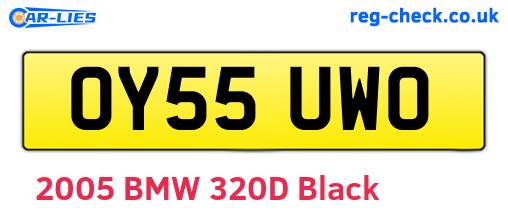 OY55UWO are the vehicle registration plates.