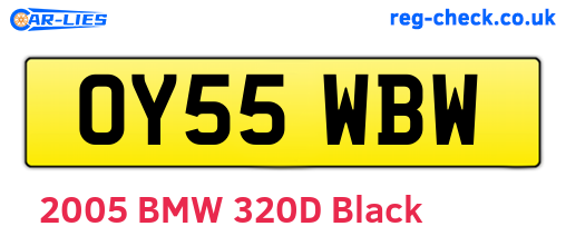 OY55WBW are the vehicle registration plates.