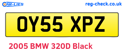 OY55XPZ are the vehicle registration plates.