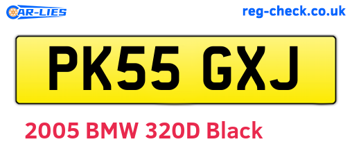 PK55GXJ are the vehicle registration plates.