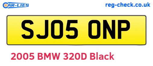 SJ05ONP are the vehicle registration plates.
