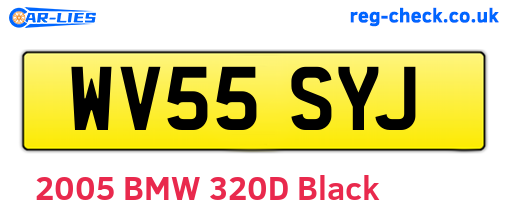WV55SYJ are the vehicle registration plates.