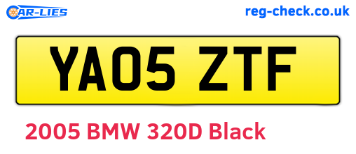 YA05ZTF are the vehicle registration plates.