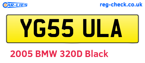 YG55ULA are the vehicle registration plates.