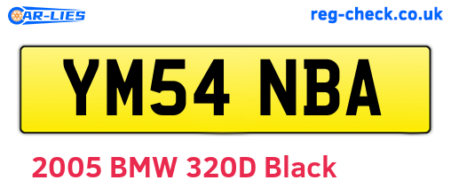 YM54NBA are the vehicle registration plates.