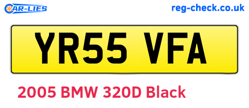 YR55VFA are the vehicle registration plates.
