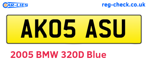 AK05ASU are the vehicle registration plates.
