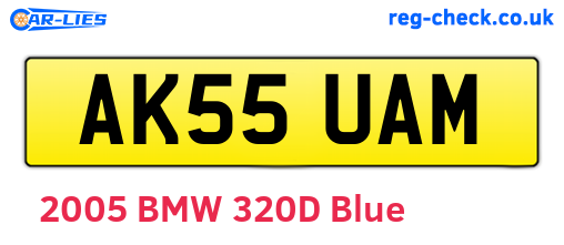 AK55UAM are the vehicle registration plates.