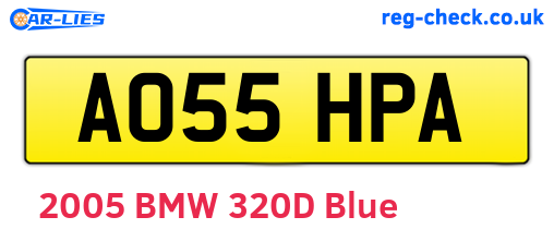 AO55HPA are the vehicle registration plates.
