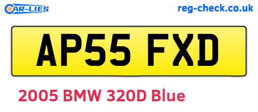 AP55FXD are the vehicle registration plates.