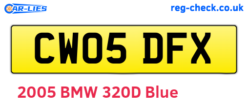 CW05DFX are the vehicle registration plates.