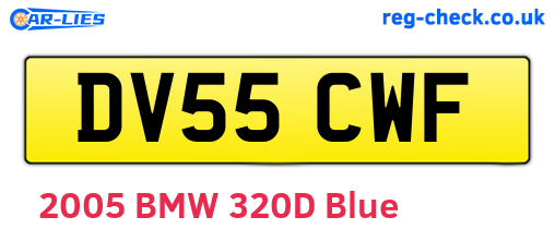DV55CWF are the vehicle registration plates.