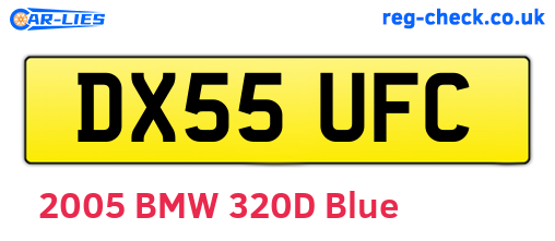 DX55UFC are the vehicle registration plates.