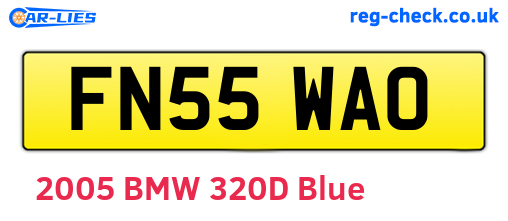 FN55WAO are the vehicle registration plates.