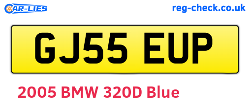 GJ55EUP are the vehicle registration plates.